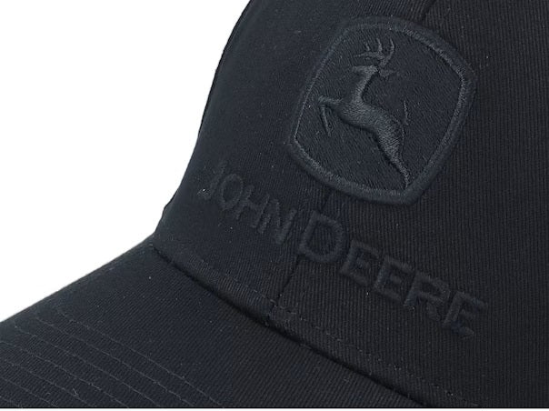 John Deere - Blackout Full Twill Black Baseball Cap - Black - Headz Up 