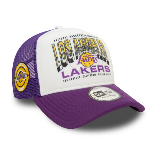 New Era - NBA Team Colour Trucker Cap - Los Angeles Lakers - White/Purple