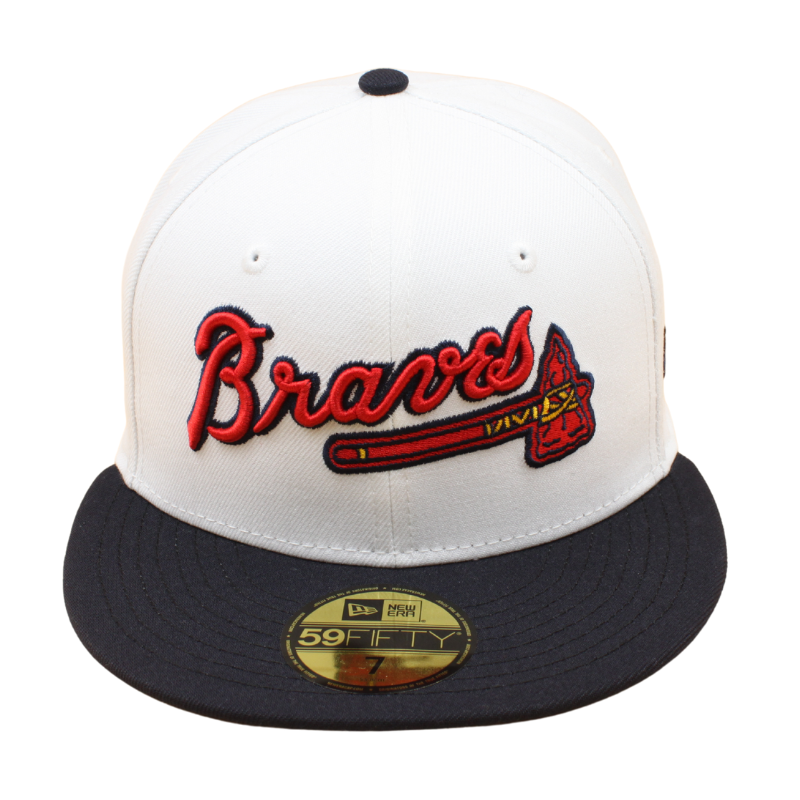 New Era 59FIFTY Fitted Cap - Atlanta Braves - Chrome/Navy - Grey UV - Headz Up 
