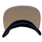 Dåse med 47 Los Angeles Dodgers Captain Snapback Cap i royalblå farve, vises med frontdetaljer og flat brem.