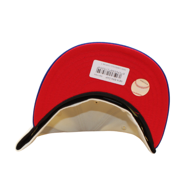 Cincinatti Reds Cooperstown 59Fifty Fitted 150 Years Anniversary - Chrome/Royal Blue - Headz Up 