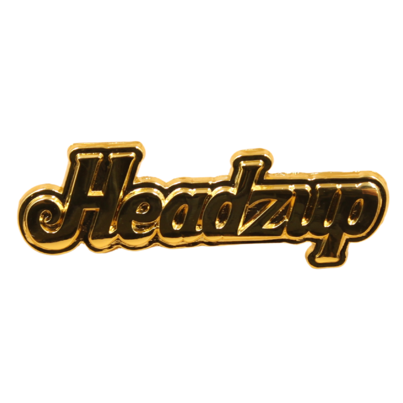 Headz Up - Cap Pin - "Script" Logo - Gold - Headz Up 