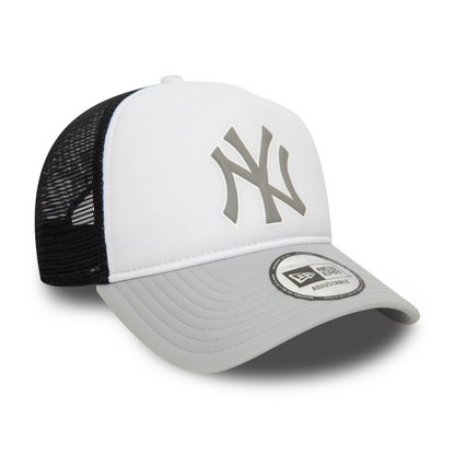New Era - MLB Logo - New York Yankees - Trucker Cap - White/Grey - Headz Up 