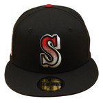 New Era 59FIFTY Seattle Mariners Cooperstown 40-års jubilæum cap i sort og rød