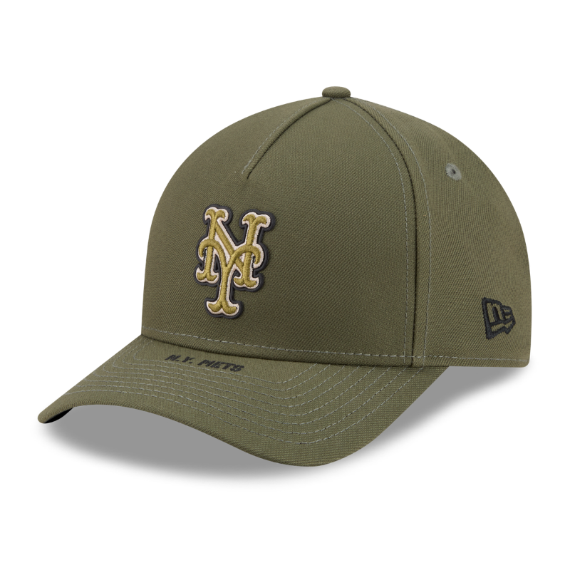 New Era - New York Mets - 9FORTY M-CROWN - A-Frame Snapback - ARMED FORCES - Olive - Headz Up 