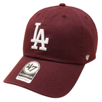 '47 Los Angeles Dodgers MLB Cap i maroon med justerbart stykke og logo foran, afslappet og sporty look.