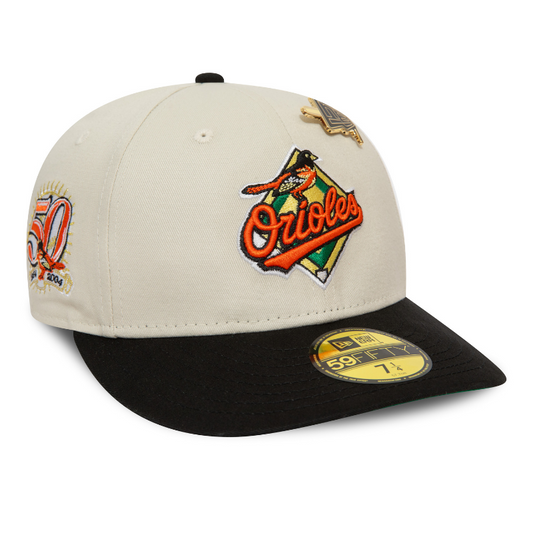 New Era - MLB Pin 59Fifty Low Profile Fitted - Baltimore Orioles - Chrome/Orange - Headz Up 