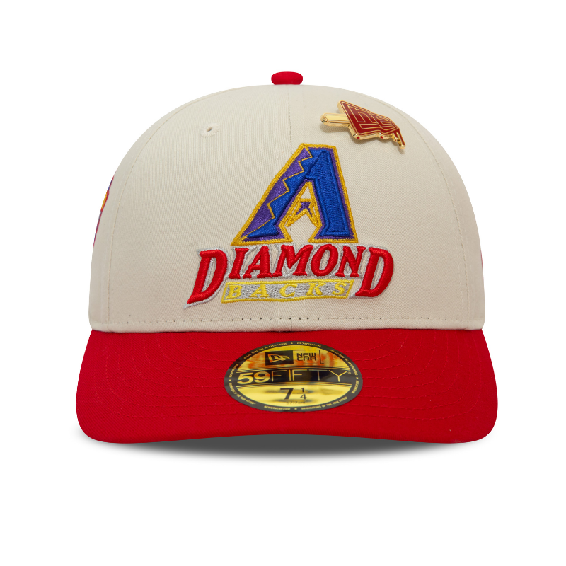 New Era - MLB Pin 59Fifty Low Profile Fitted - Arizona Diamondbacks - Chrome/Red - Headz Up 