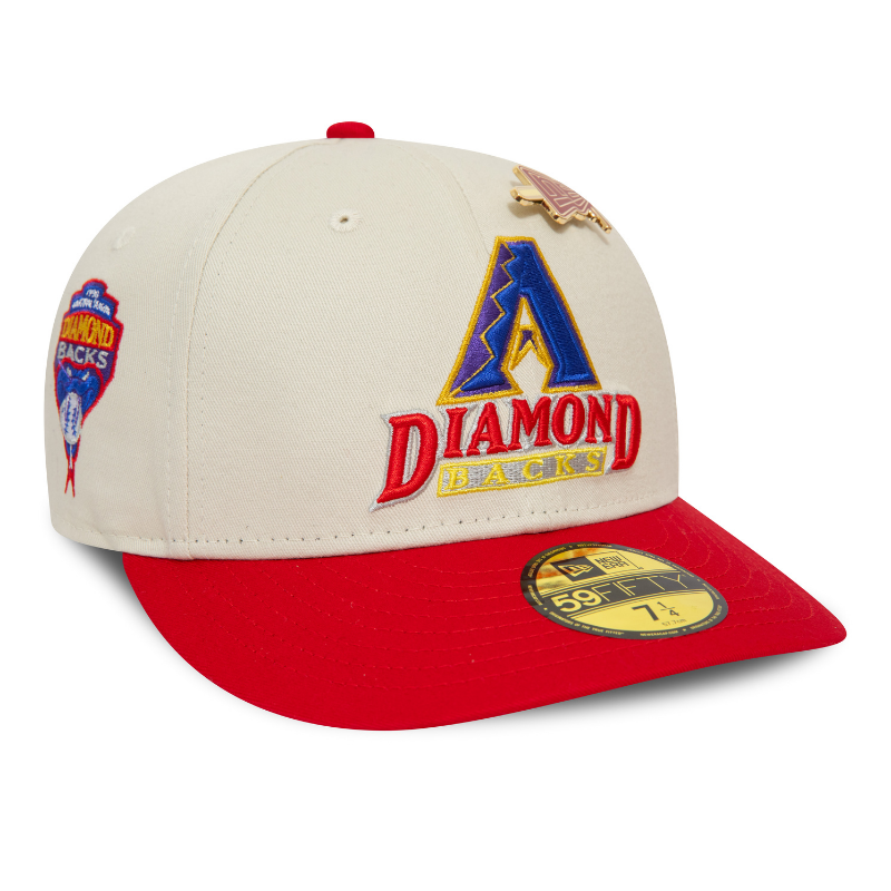 New Era - MLB Pin 59Fifty Low Profile Fitted - Arizona Diamondbacks - Chrome/Red - Headz Up 