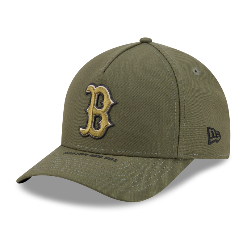 New Era - Boston Red Sox - 9FORTY M-CROWN - A-Frame Snapback - ARMED FORCES - Olive - Headz Up 