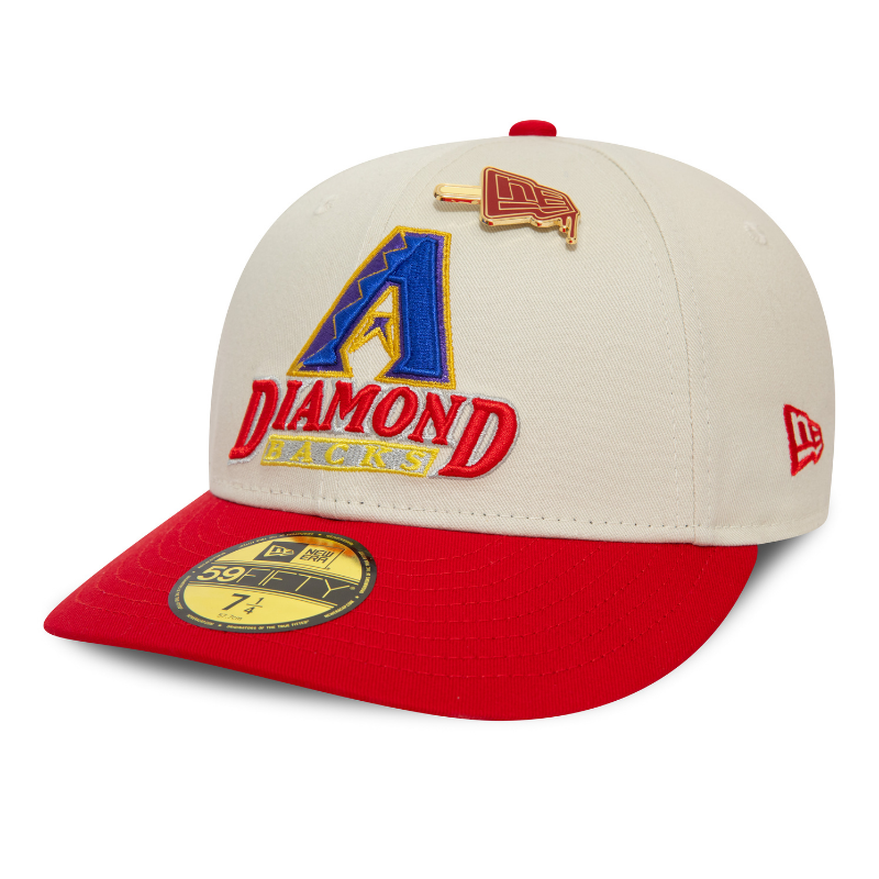 New Era - MLB Pin 59Fifty Low Profile Fitted - Arizona Diamondbacks - Chrome/Red - Headz Up 