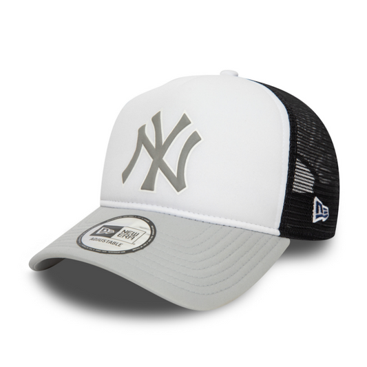 New Era - MLB Logo - New York Yankees - Trucker Cap - White/Grey - Headz Up 