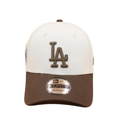 New Era Los Angeles Dodgers Contrast Patch 9forty Baseball Cap - Stone/Walnut - Headz Up 