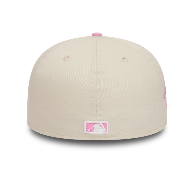 New Era - White Crown Los Angeles Dodgers 59Fifty Fitted - Stone/Pink - Headz Up 