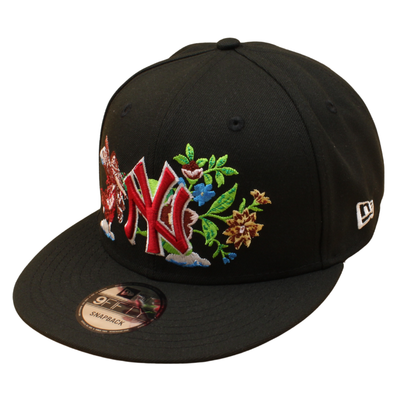 New Era - 9FIFTY Snapback - New York Yankees - ANGEL FLOWERS - Black/Pink UV - Headz Up 