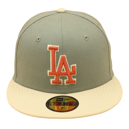 New Era - Los Angeles Dodgers Cooperstown 59Fifty Fitted First LA World Series - Moss Green/Khaki - Headz Up 