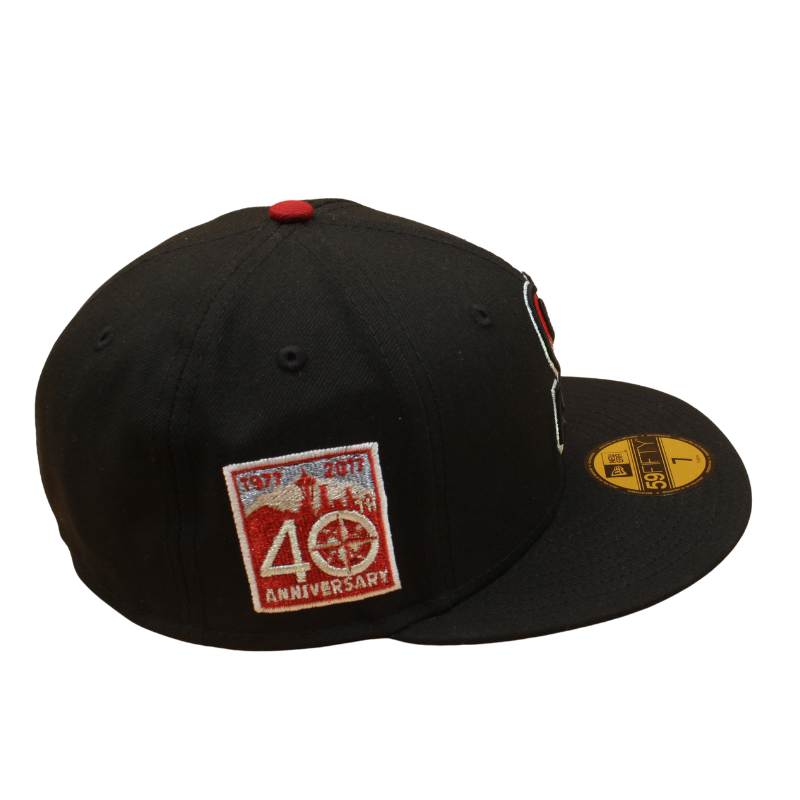 New Era 59FIFTY Seattle Mariners Cooperstown 40-års jubilæumscap i sort og rød