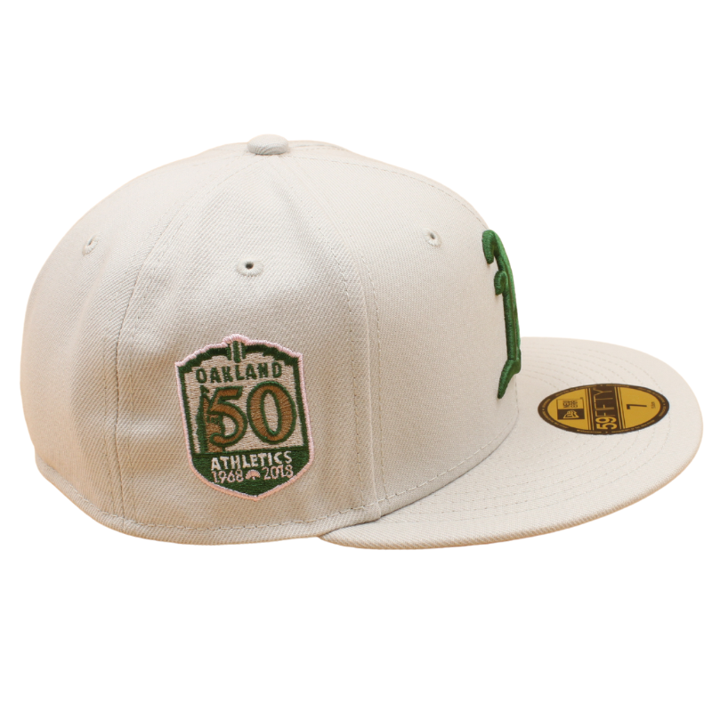 New Era - 59FIFTY - Oakland Atletics Cooperstown - 50Th Anniversary - Stone/Pink UV