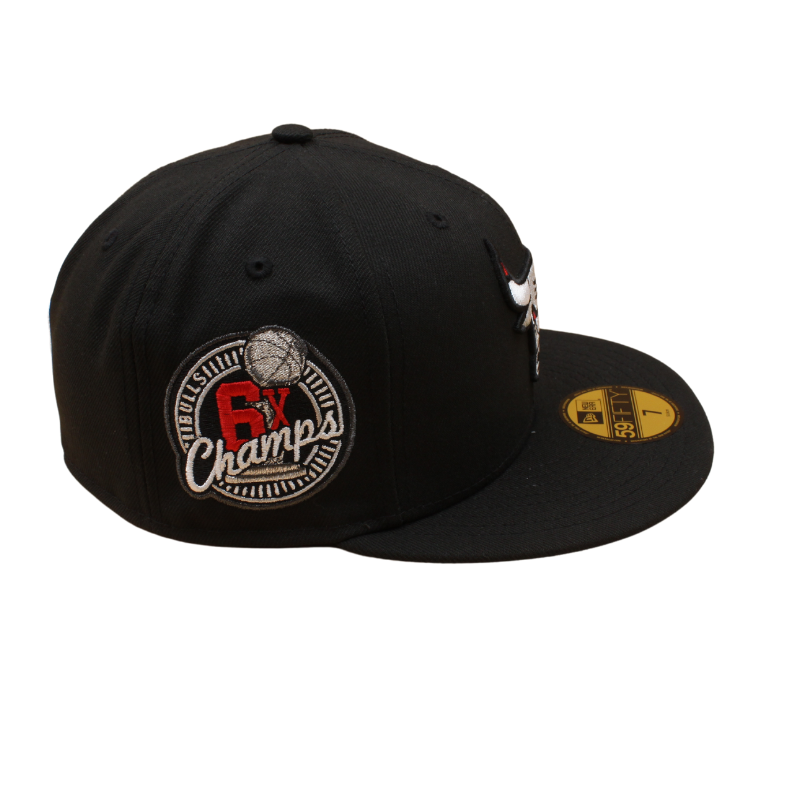 New Era - 59FIFTY Fitted - Chicago Bulls - 6X Champs - Black/Silver