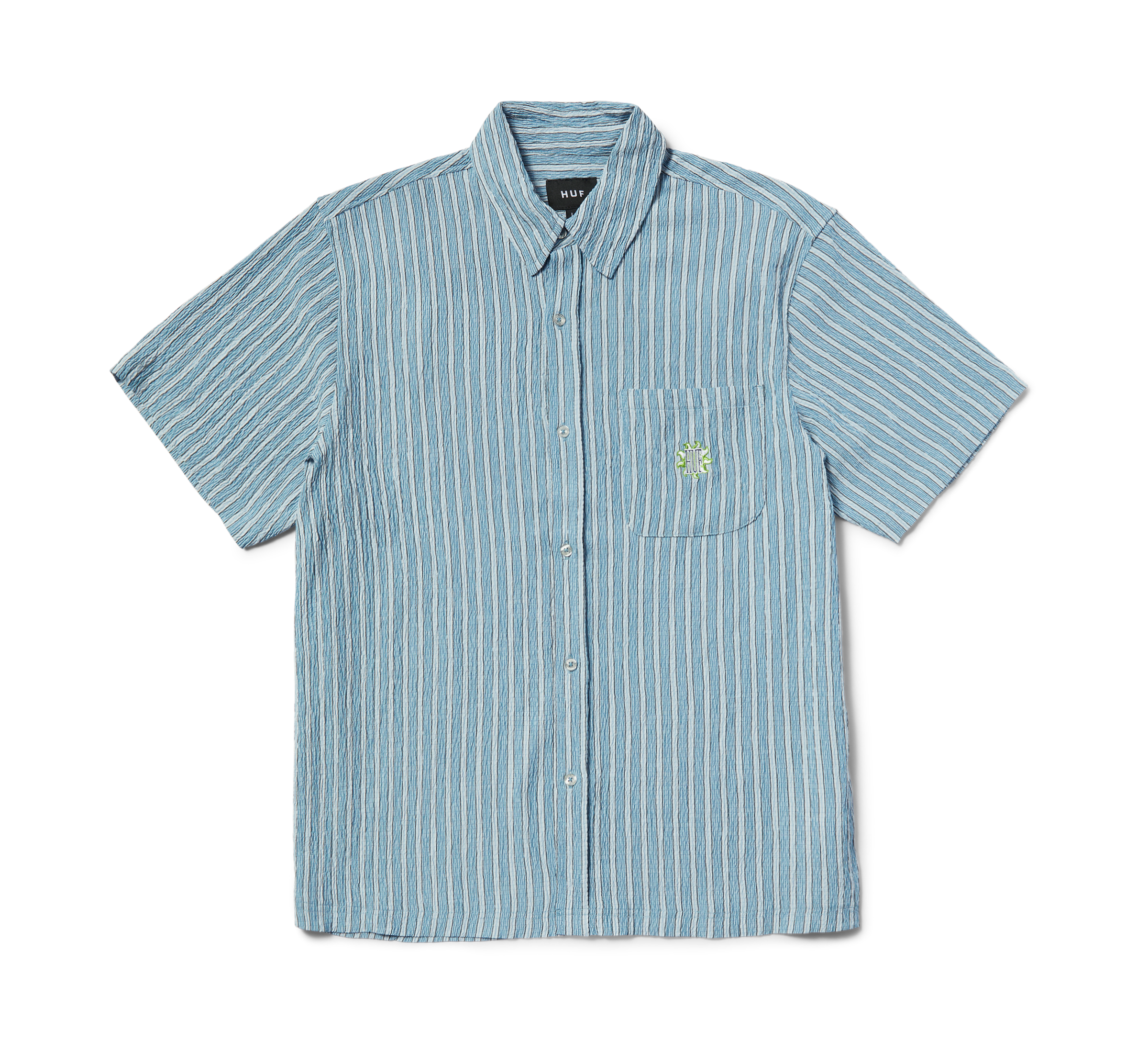 HUF - APOLLO S/S STRIPED SHIRT - POOL BLUE - Headz Up 