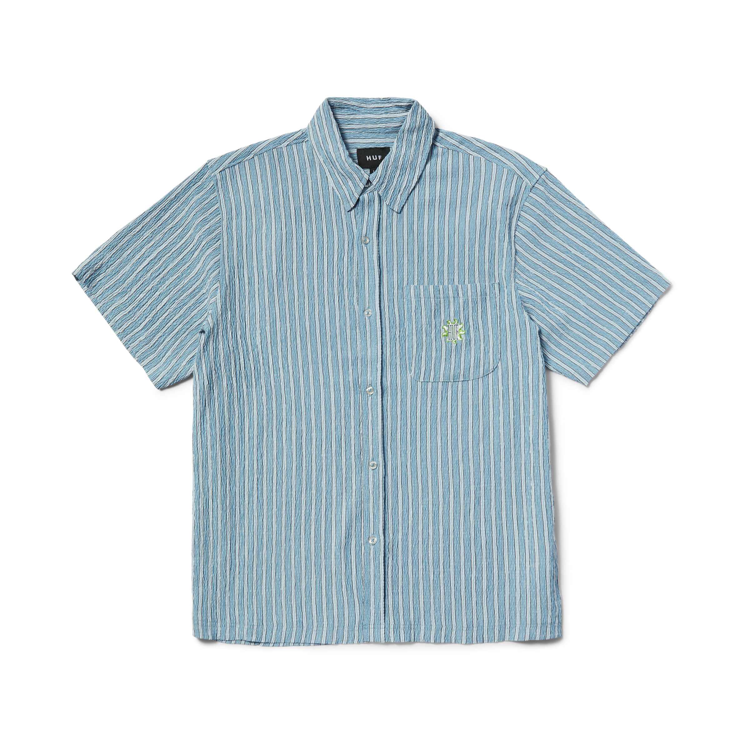 HUF - APOLLO S/S STRIPED SHIRT - POOL BLUE - Headz Up 