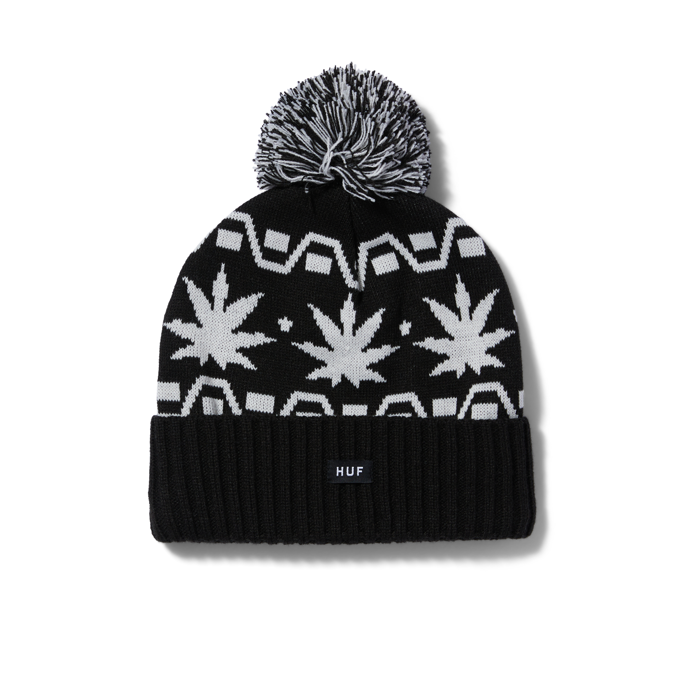 HUF - APRES Cuff Pom Beanie - Black - Headz Up 