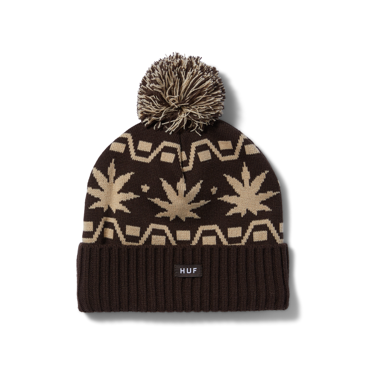 HUF - APRES Cuff Pom Beanie - Brown