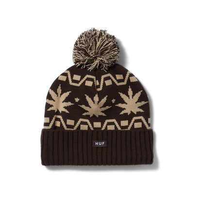 HUF - APRES Cuff Pom Beanie - Brown