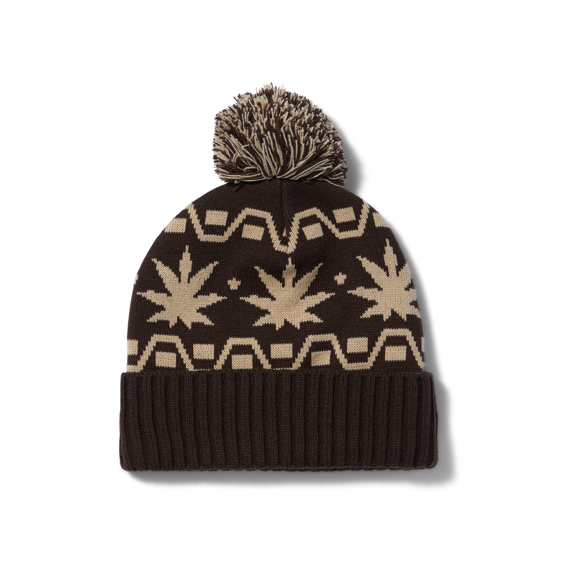 HUF - APRES Cuff Pom Beanie - Brown - Headz Up 