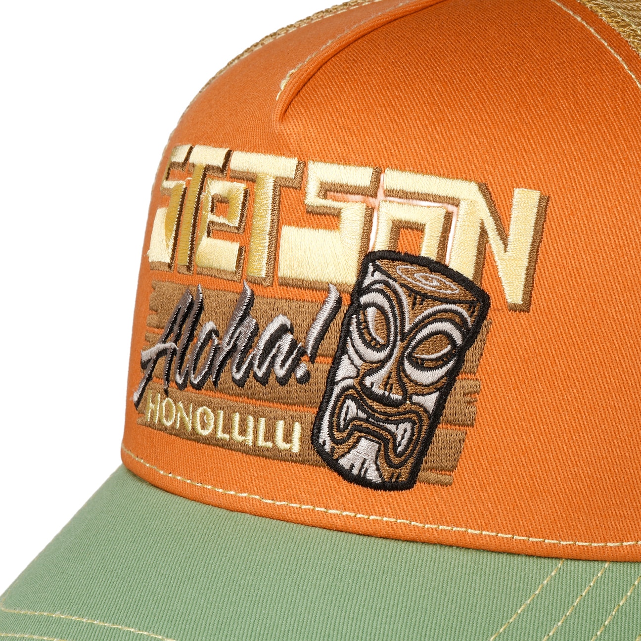 Stetson - Honolulu Trucker Cap - Green/Orange - Headz Up 