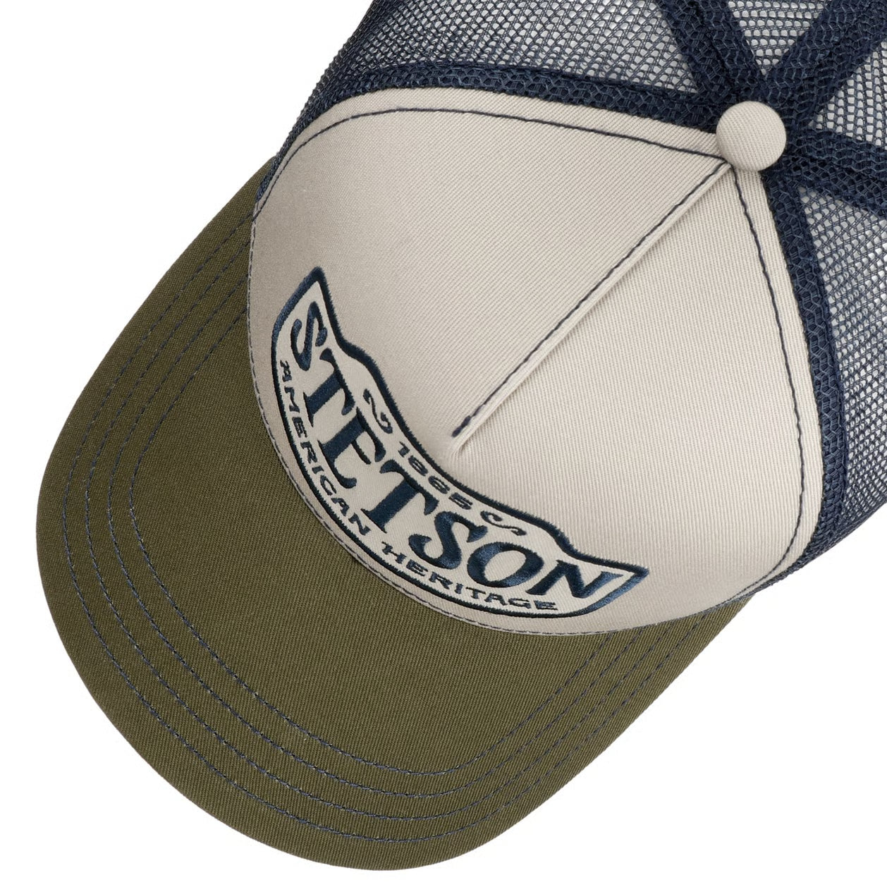 Stetson - Western Patch - Trucker Cap - Stone/Olive/Navy - Headz Up 