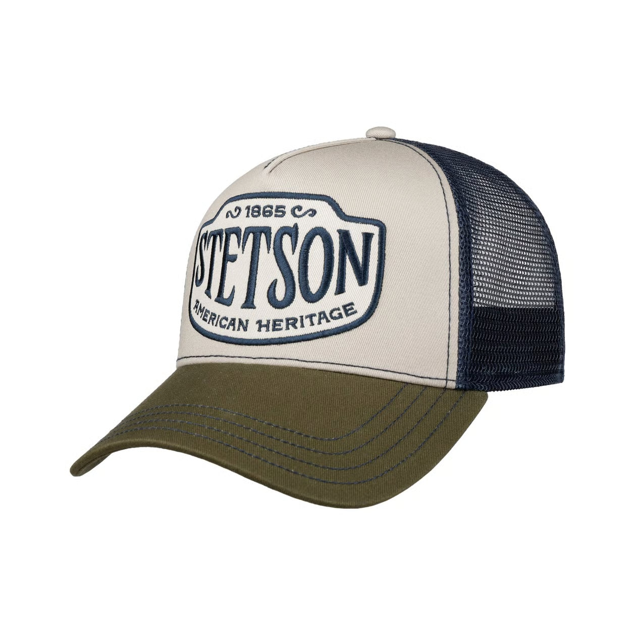 Stetson - Western Patch - Trucker Cap - Stone/Olive/Navy - Headz Up 