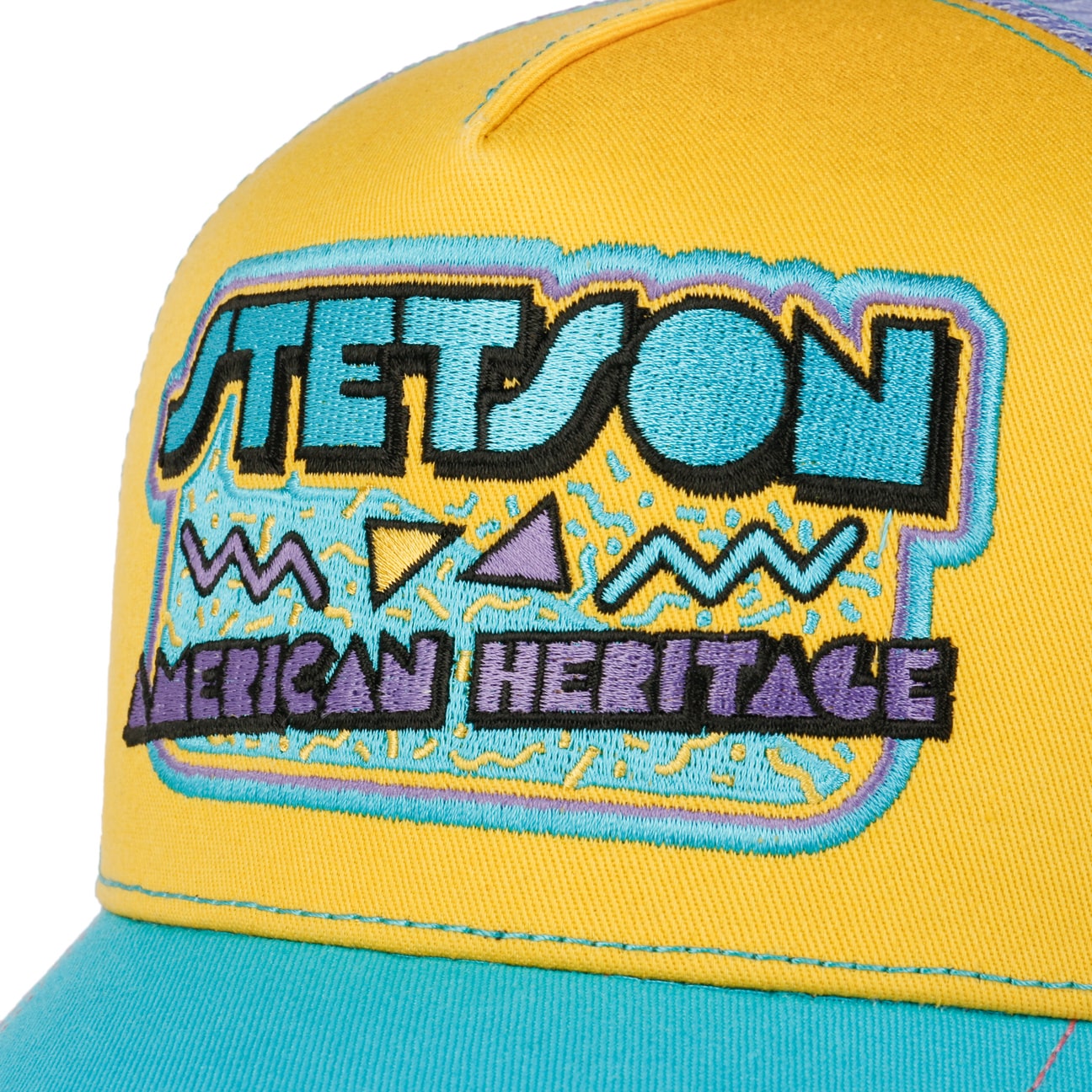 Stetson - 80's - Trucker Cap - Yellow/Purple/Teal - Headz Up 