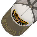 American Heritage Trucker Cap - White/Olive - Headz Up 