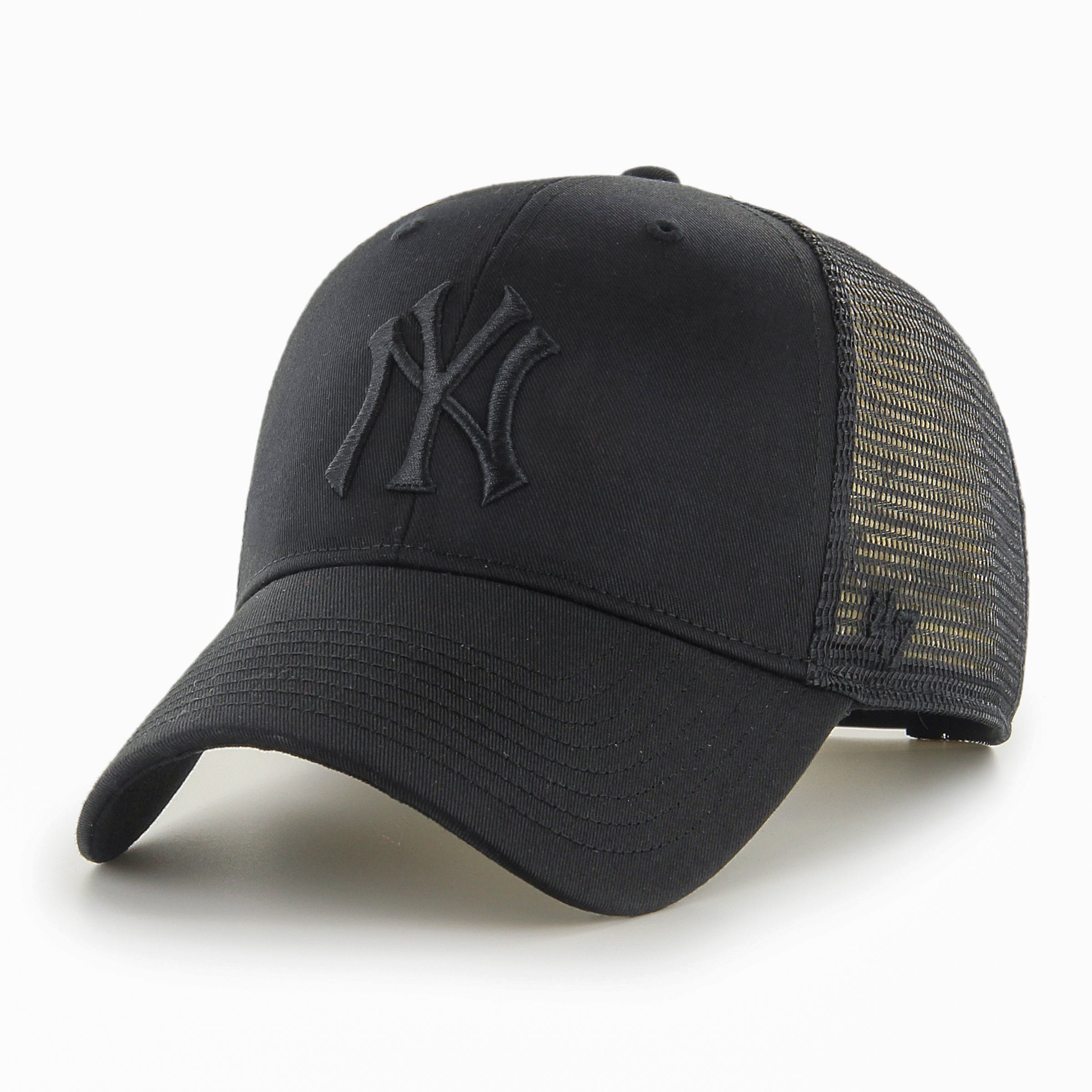 '47 New York Yankees Branson trucker cap i sort med sort broderet logo og netpanel malembe