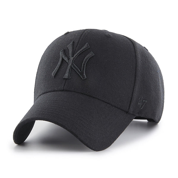 '47 - New York Yankees - MVP - Snapback - Baseball Cap - Black On Black - Headz Up 