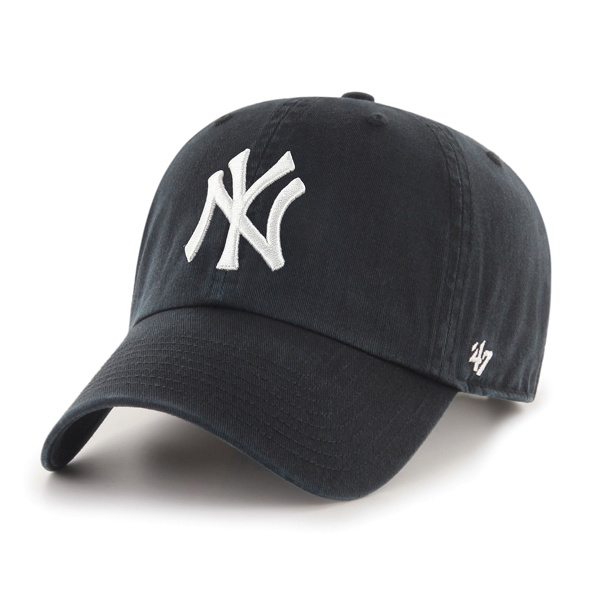 Sort '47 New York Yankees MLB justerbar cap med logo, blødt stof og komfortabel pasform.