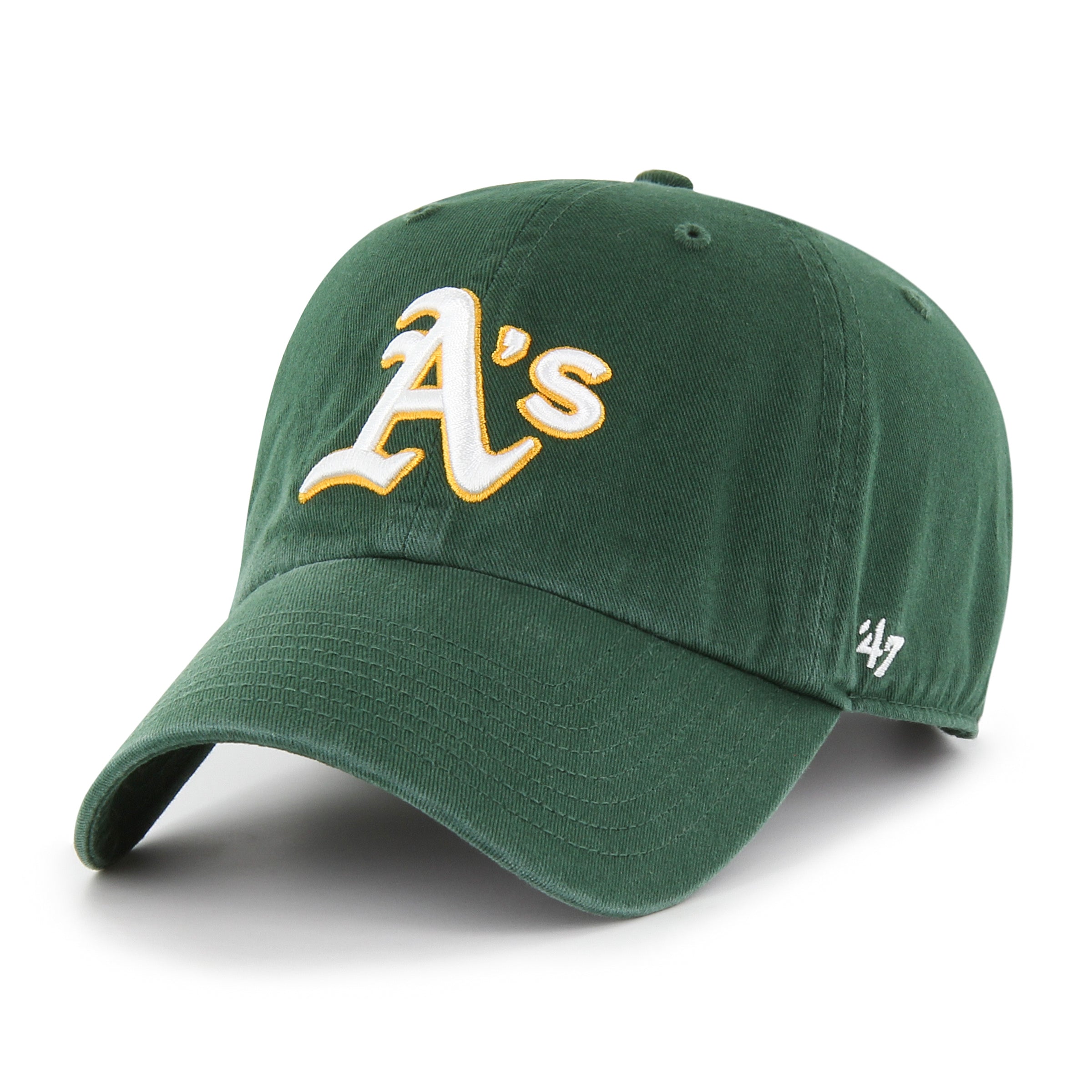 '47 Oakland Athletics Clean Up justerbar kasket i mørkegrøn med broderet logo