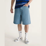 VANS Check-5 baggy denim shorts i stenvasket blå med løse pasformer og klassisk denimstil.