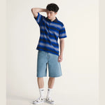 VANS Check-5 baggy denim shorts i stone wash og blå, slidte jeans med løse pasform og klassisk denim-stil.