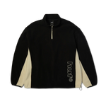 HUF Basecamp quarter zip polar fleece i sort, set forfra