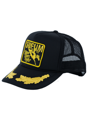 SNEUM RRR Logo Trucker Cap W. Gold Leaves In Black - Headz Up 