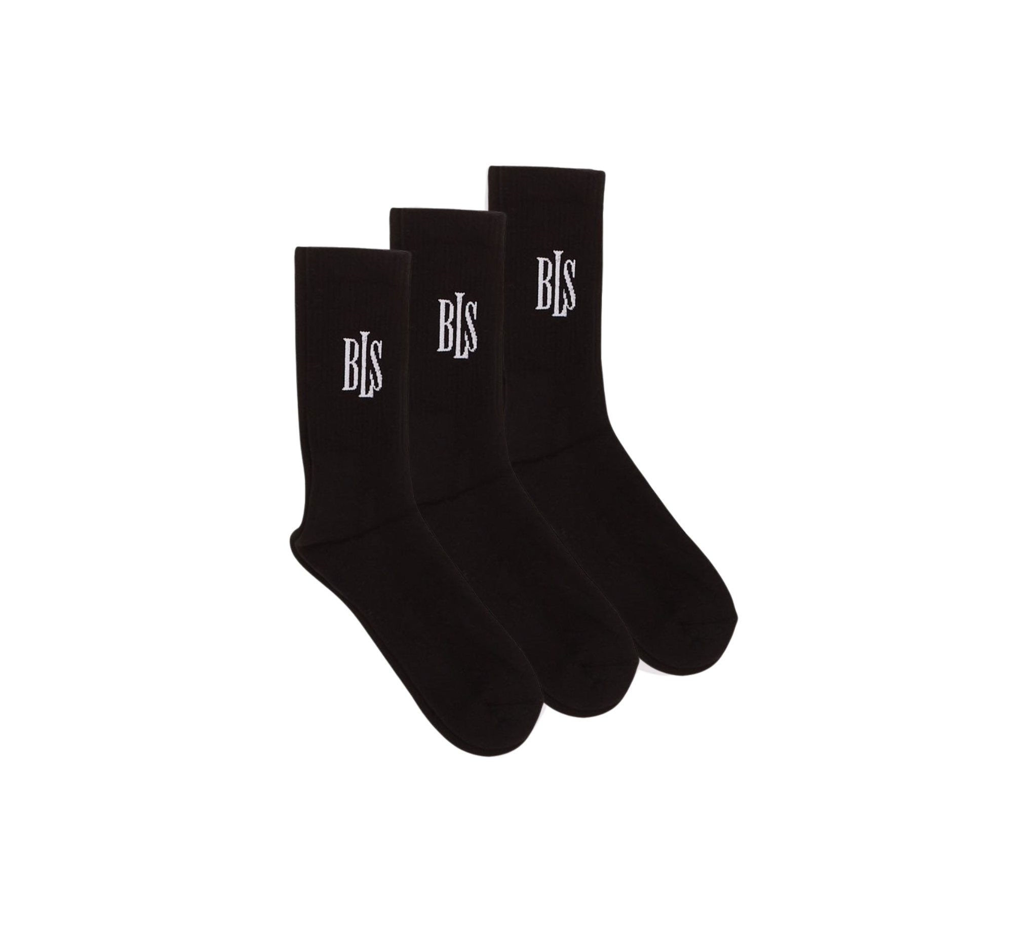 Sort BLS sokker i 3-pack, komfortable accessories til hverdag, vist i billedet med blødt materiale.