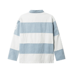 BLS denim polo i vaskeblåt med rund hals og lange ærmer, lavet af blødt bomuldsstof.