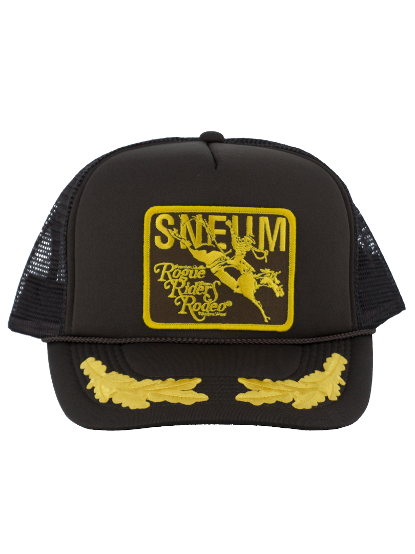 SNEUM RRR Logo Trucker Cap W. Gold Leaves In Brown - Headz Up 