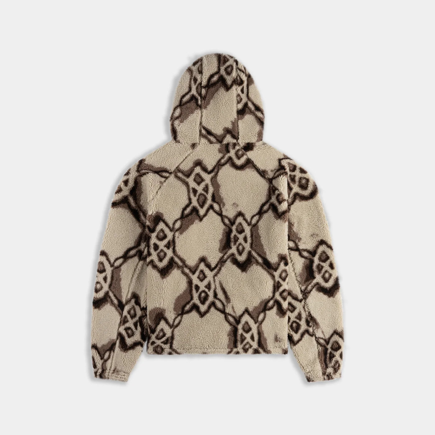 DAILY PAPER - Burned shield sherpa hoodie - White - Headz Up 