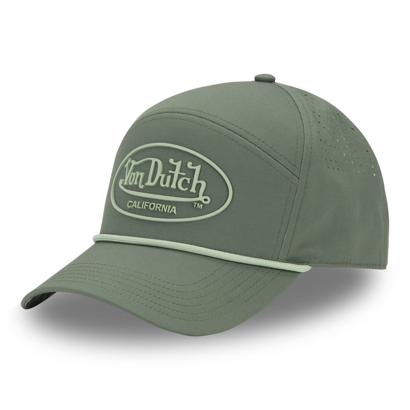 Von Dutch - Rubber Patch - 6-Panel Cap - Olive - Headz Up 