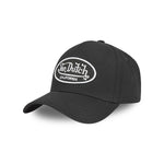 Von Dutch - Oval Patch - Black (White Logo) - A-Frame Cap - Headz Up 