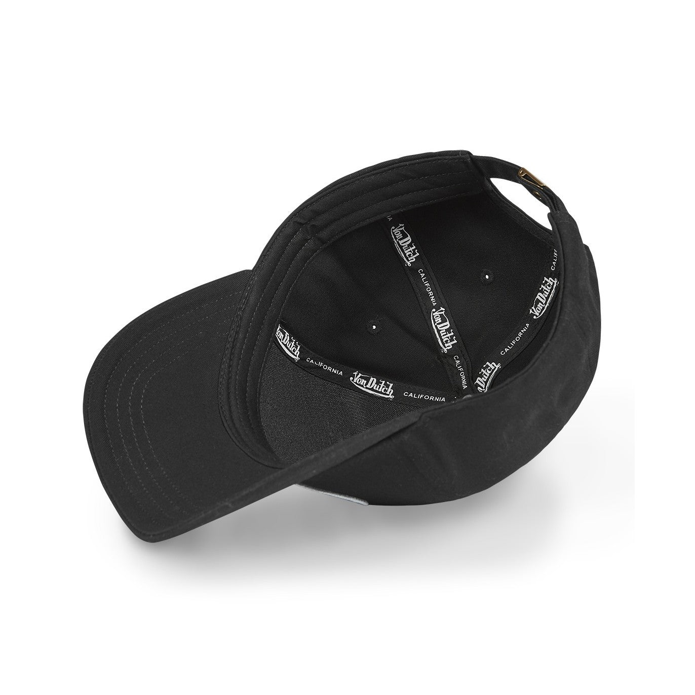 Von Dutch - Oval Patch - Black (White Logo) - A-Frame Cap - Headz Up 