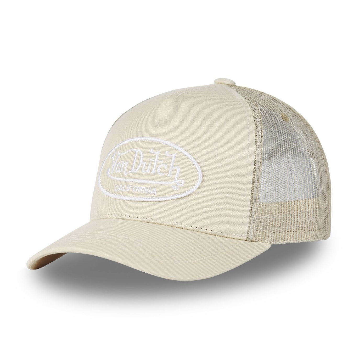 Von Dutch - Oval Patch - Trucker Cap - White/Stone - Headz Up 